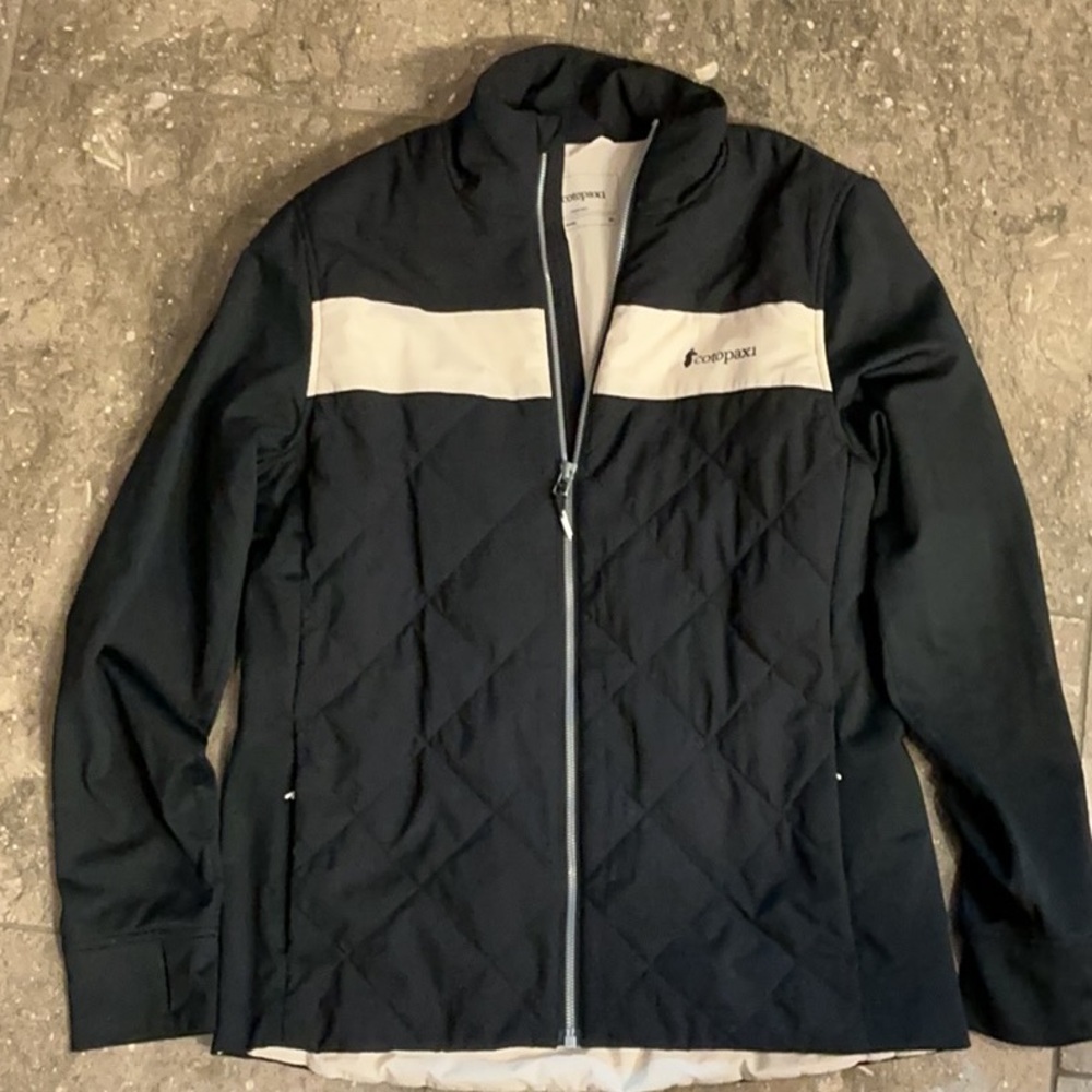 Cotopaxi insulated jacket, black and cream, L